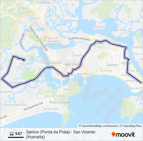 947 Bus Line Map