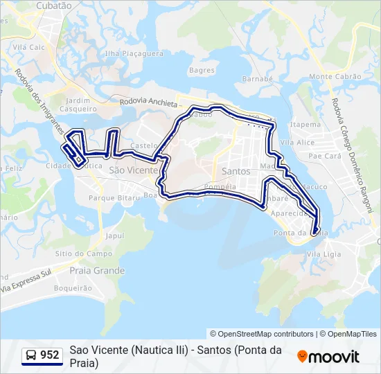 952 Bus Line Map