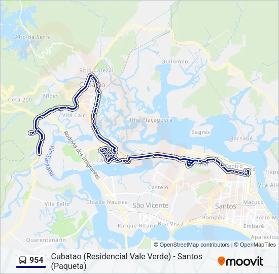 954 Bus Line Map