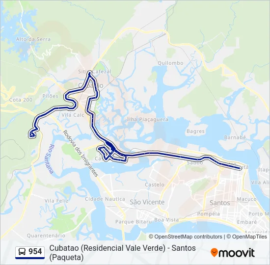 954 Bus Line Map