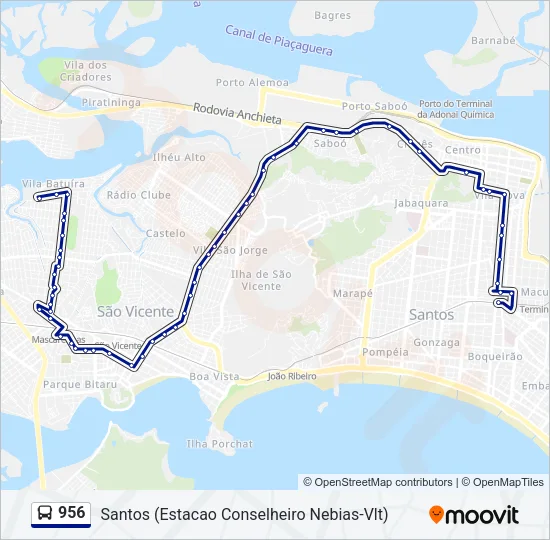 956 Bus Line Map