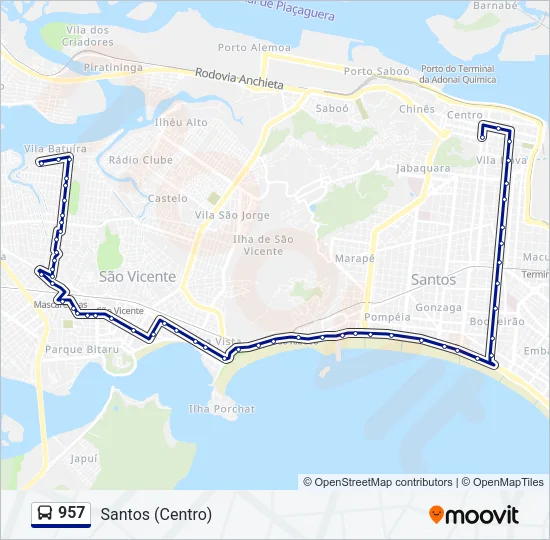 957 Bus Line Map