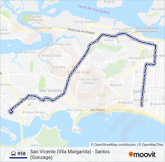 958 Bus Line Map
