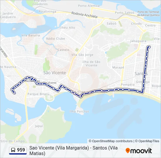 959 Bus Line Map