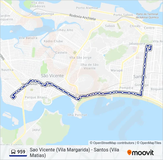959 Bus Line Map