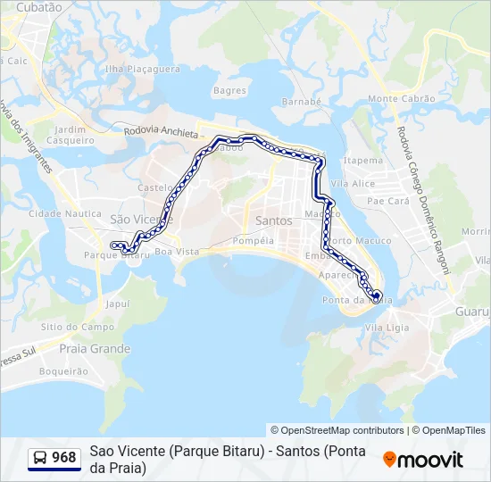 968 Bus Line Map