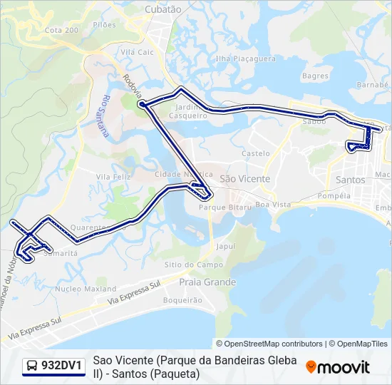 932DV1 Bus Line Map