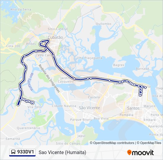 933dv1 Route: Schedules, Stops & Maps - Sao Vicente (Humaita) (Updated)