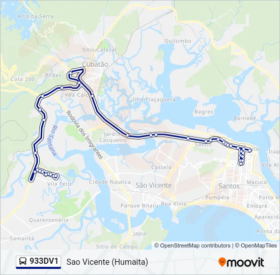933DV1 Bus Line Map