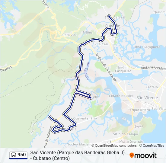 950 Bus Line Map