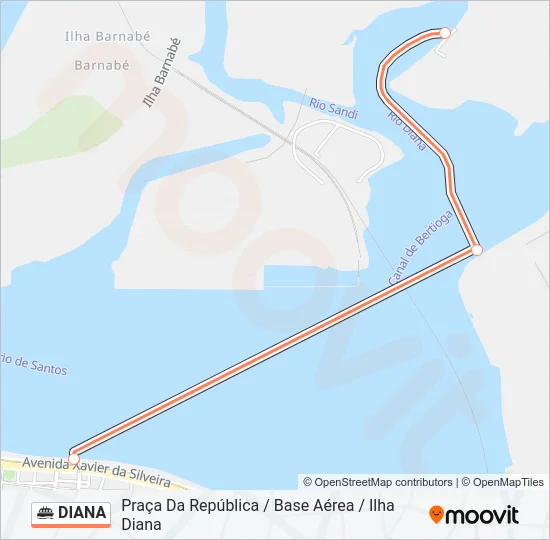 DIANA Ferry Line Map