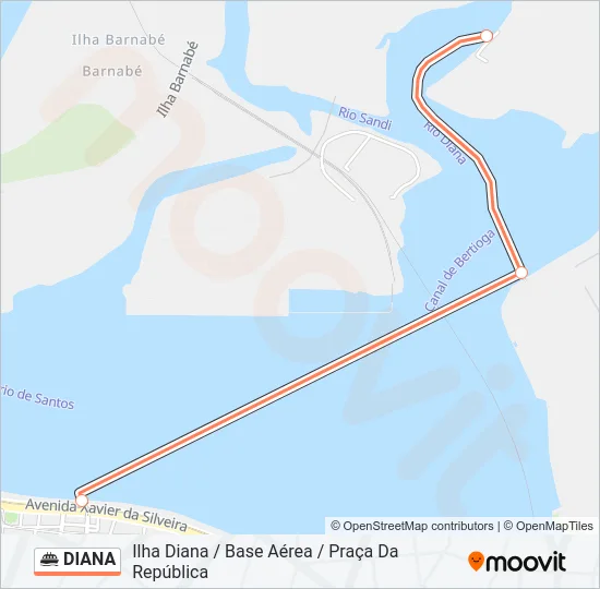 DIANA Ferry Line Map