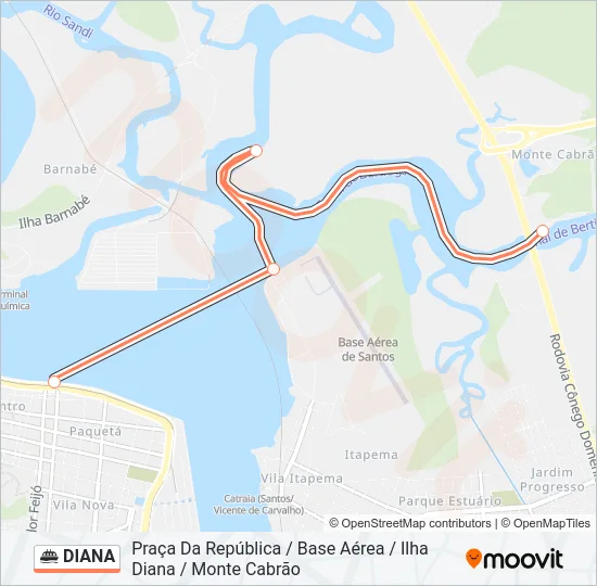 DIANA Ferry Line Map