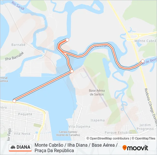 DIANA Ferry Line Map