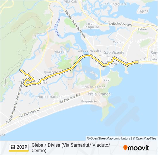 Mapa de 202P de autobús