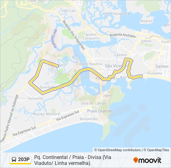 203P bus Line Map