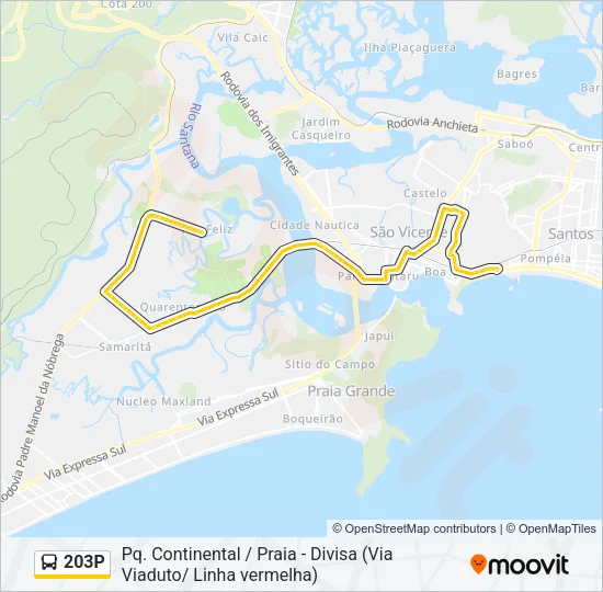 203P Bus Line Map