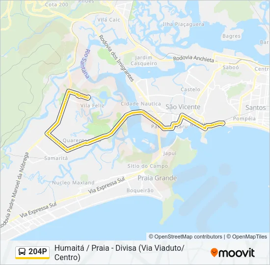 204P Bus Line Map