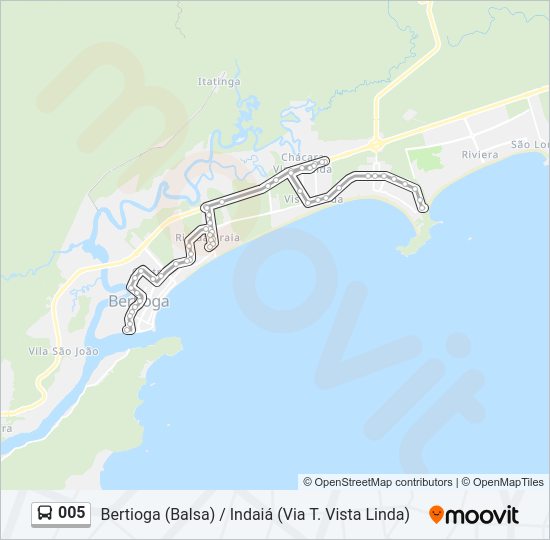 Mapa de 005 de autobús