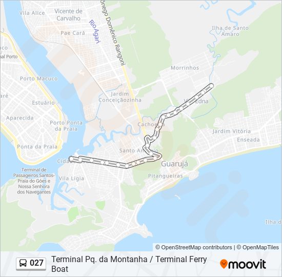 Mapa da linha 027 de ônibus