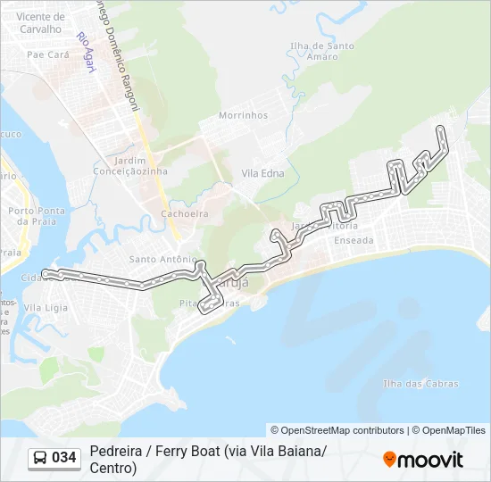 034 Bus Line Map