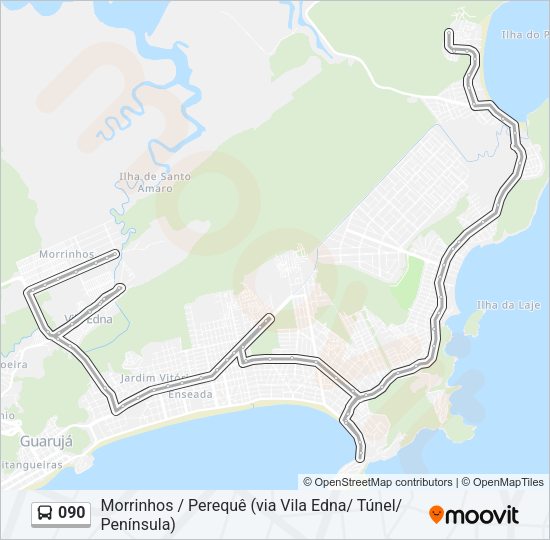 Mapa da linha 090 de ônibus