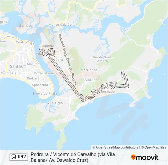 092 Bus Line Map
