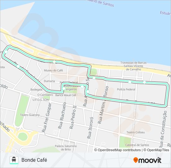 Mapa da linha BONDE CAFÉ de bonde