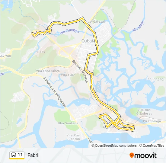 11 Bus Line Map