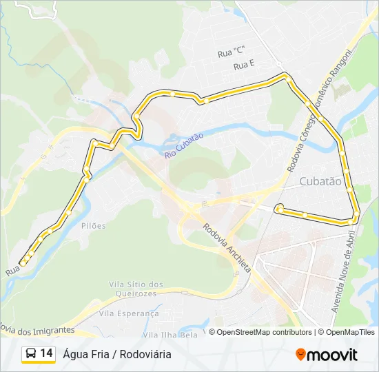 14 Bus Line Map