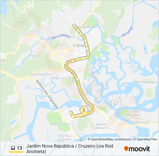 13 Bus Line Map