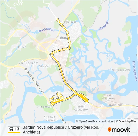 13 Bus Line Map