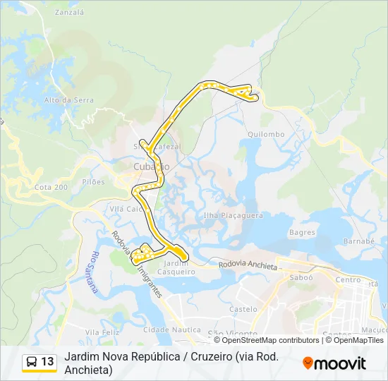 13 Bus Line Map