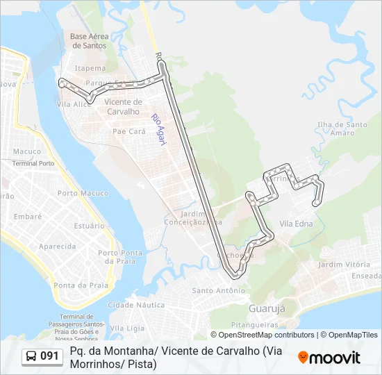 091 Bus Line Map
