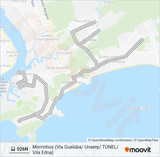 026N Bus Line Map