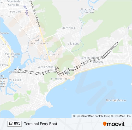Mapa da linha 093 de ônibus