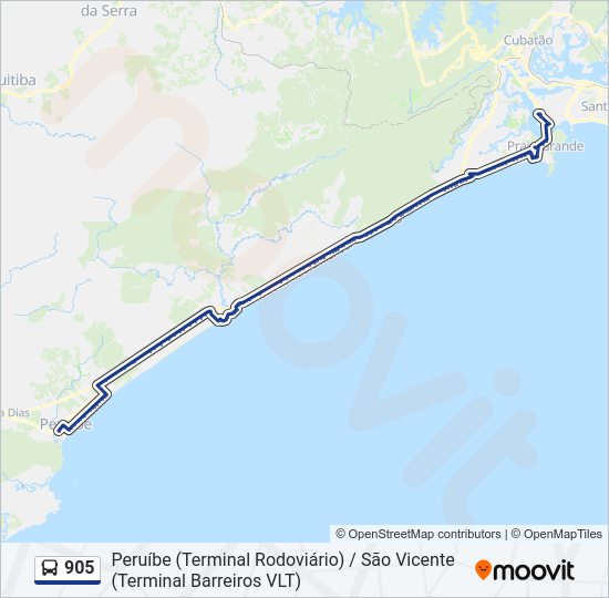 Mapa da linha 905 de 