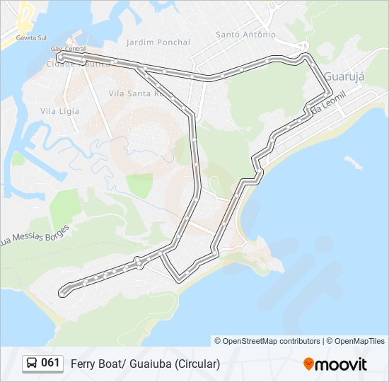 Mapa da linha 061 de ônibus