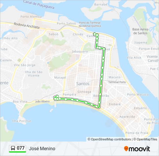 Mapa de 077 de autobús