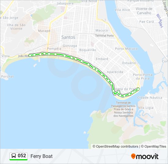 Mapa de 052 de autobús