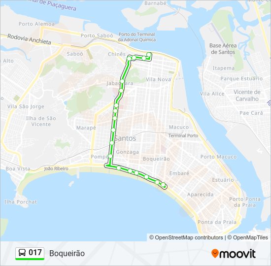 Mapa de 017 de autobús