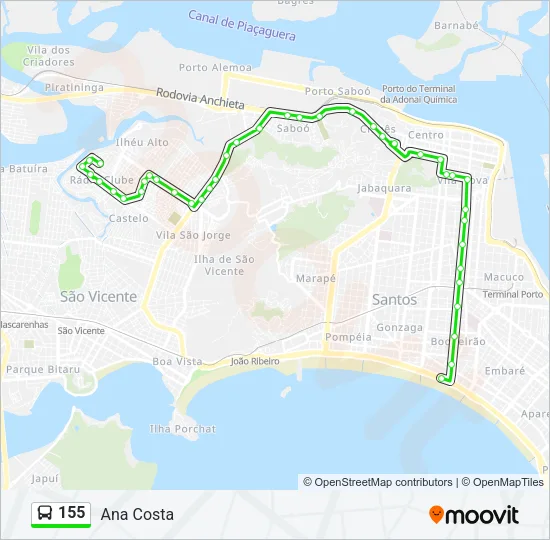 155 Bus Line Map