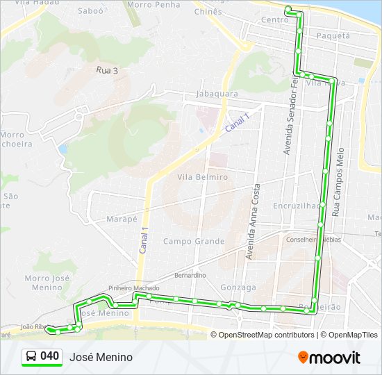 Mapa de 040 de autobús