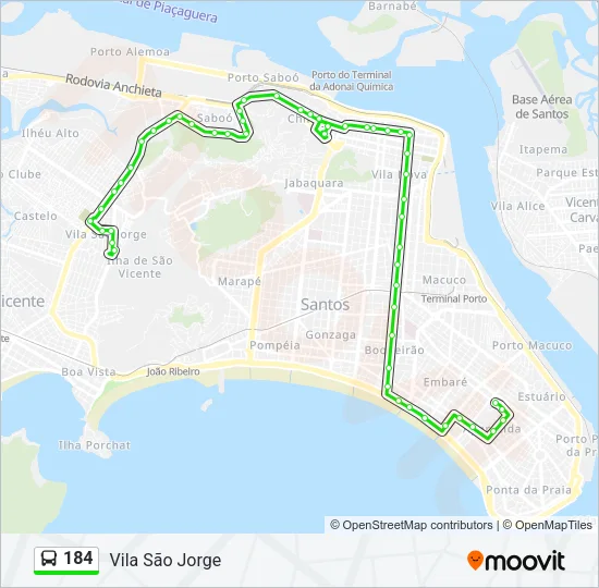 184 Bus Line Map