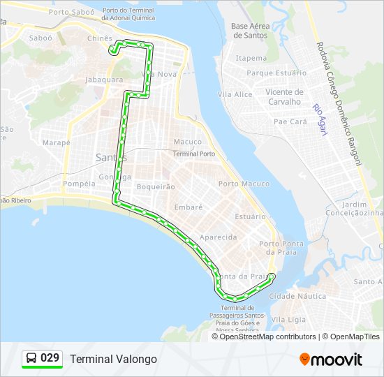 Mapa de 029 de autobús