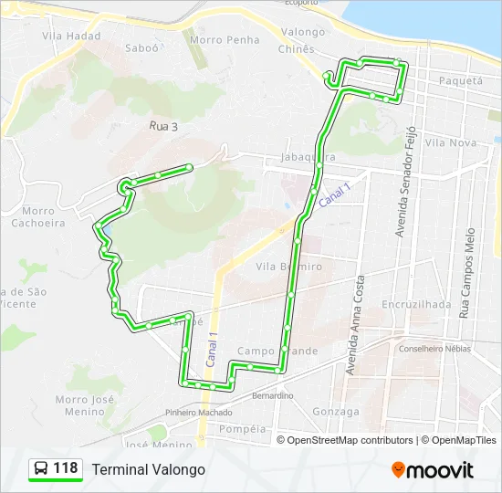 118 Bus Line Map