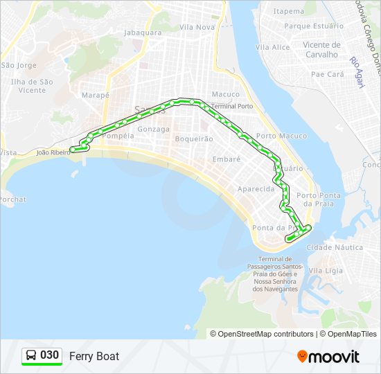 Mapa de 030 de autobús