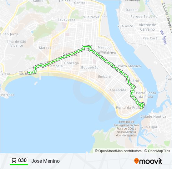 Mapa de 030 de autobús