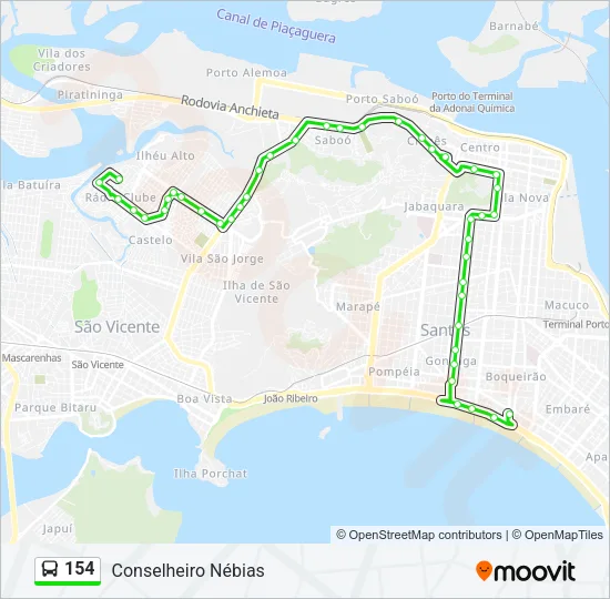 154 Bus Line Map