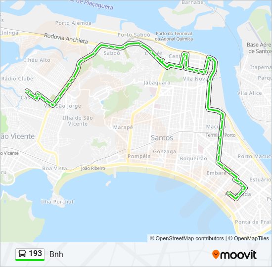 Mapa de 193 de autobús